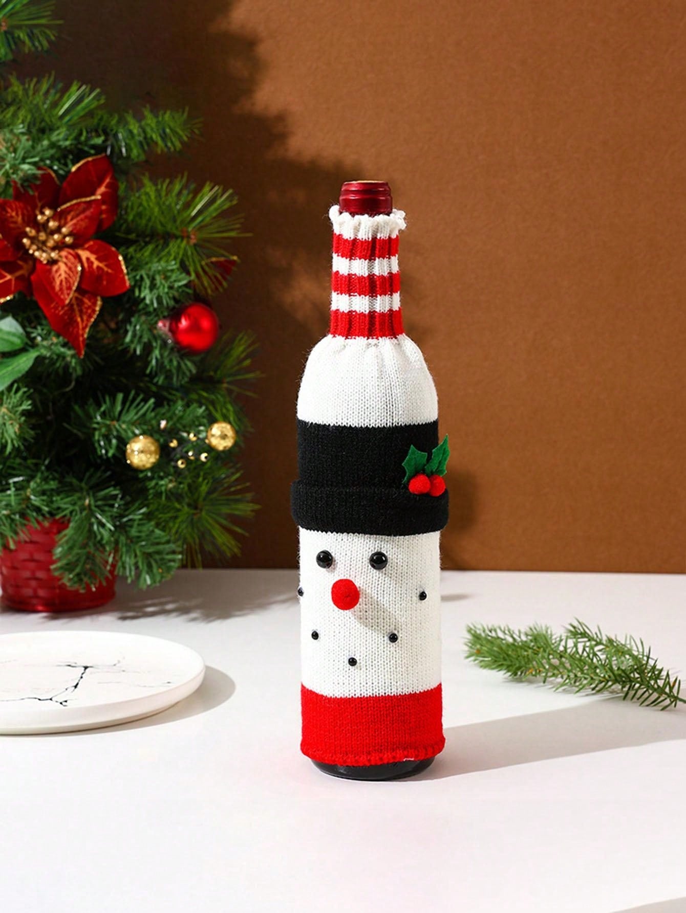 Christmas Knitted Wine Bottle Cover