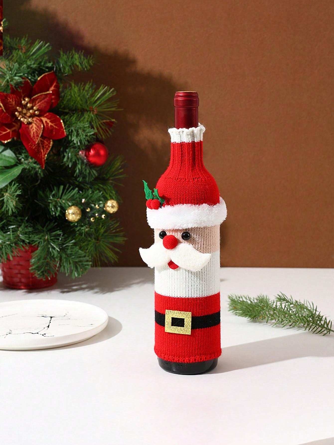 Christmas Knitted Wine Bottle Cover