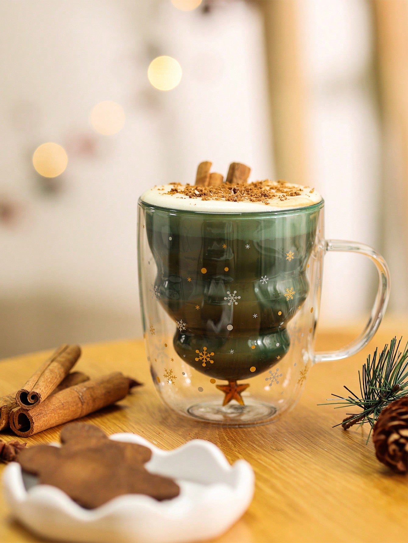 Festive Christmas Tree Glass Mug